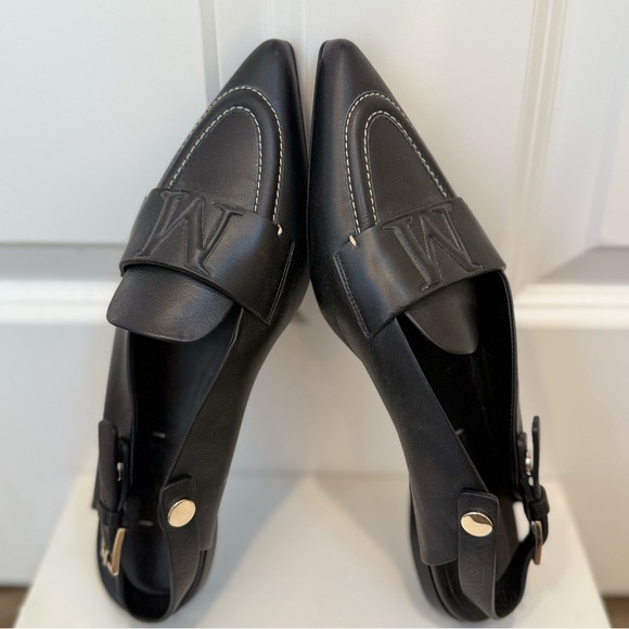 New Without Box Max Mara Black Leather Slingbacks Size: EU39 US8.5 Spring - Picture 6 of 15